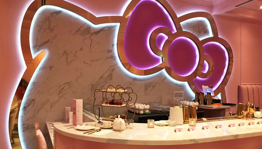 The first permanent Hello Kitty Grand Cafe Sanrio in the U.S.